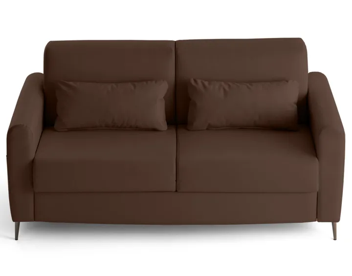 Canapé 3 places convertible couchage quotidien matelas 12 cm en cuir vegan Owen