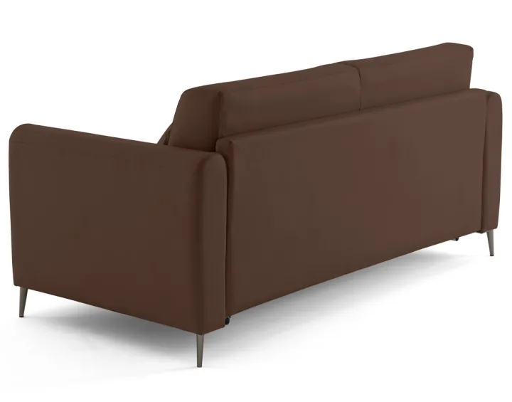 Canapé 3 places convertible couchage quotidien matelas 12 cm en cuir vegan Owen