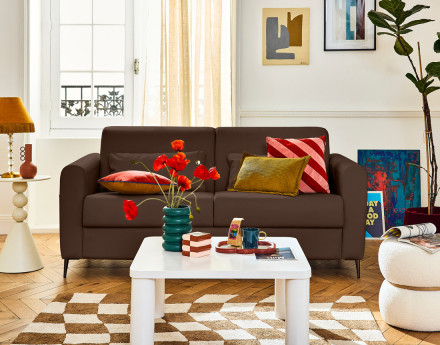 Canapé 3 places convertible express quotidien en simili Owen