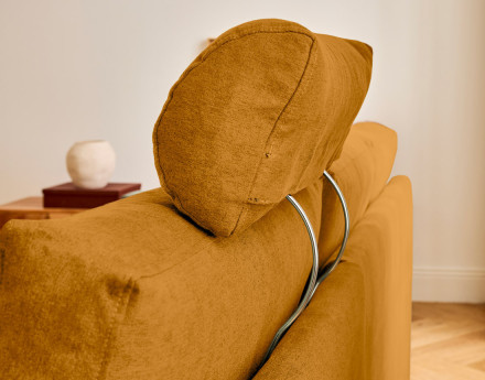 Canapé d'angle réversible 4 places avec têtières amovible en tissu Barrie