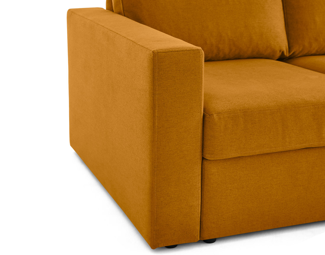 Canapé d'angle réversible 4 places avec têtières amovible en tissu Barrie