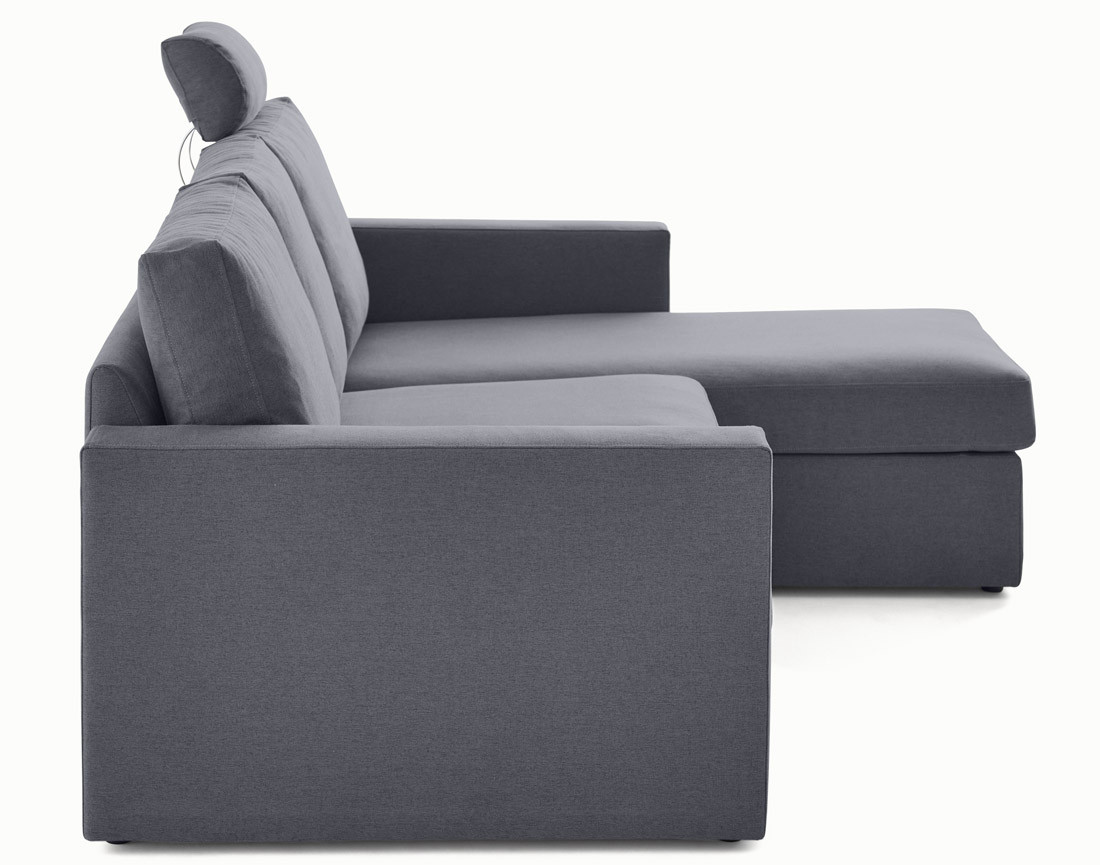 Canapé d'angle réversible 4 places avec têtières amovible en tissu Barrie Canapé d'angle réversible 4 places avec têtières amovible en tissu Barrie