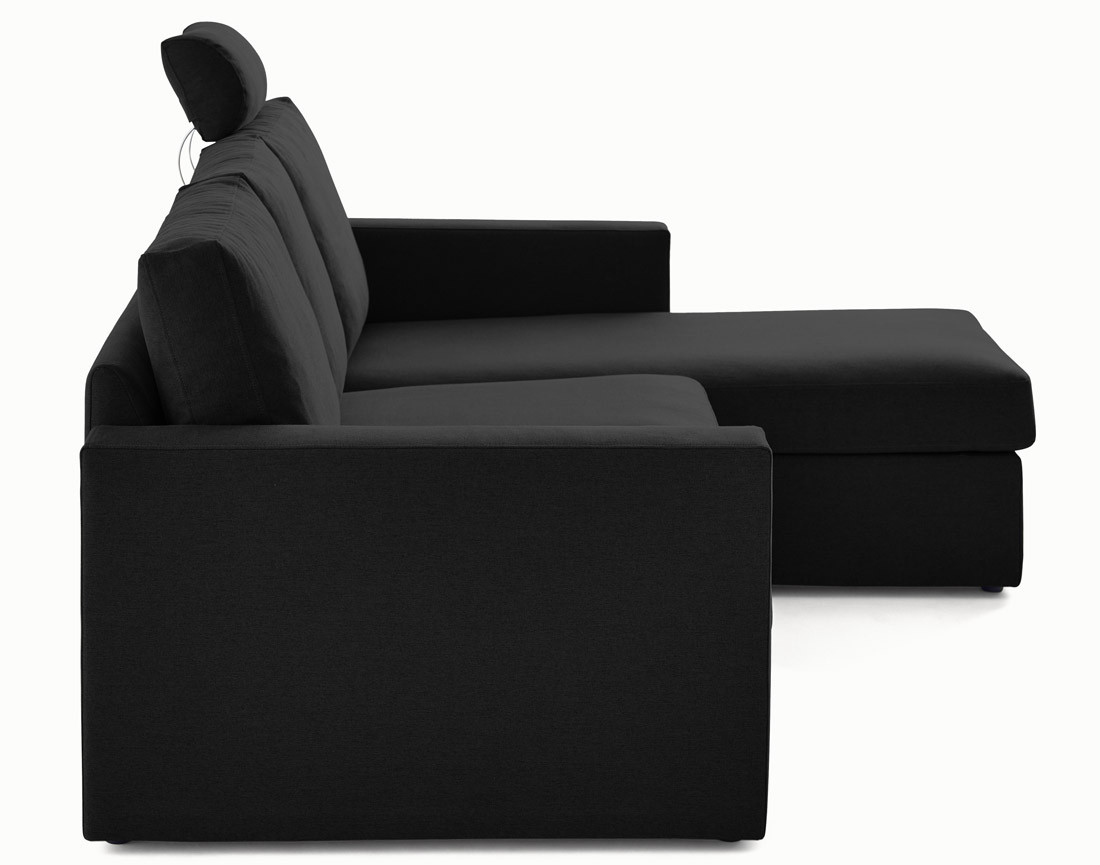 Canapé d'angle réversible 4 places avec têtières amovible en tissu Barrie Canapé d'angle réversible 4 places avec têtières amovible en tissu Barrie