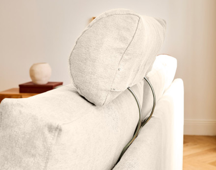 Canapé d'angle réversible 4 places avec têtières amovible en tissu Barrie