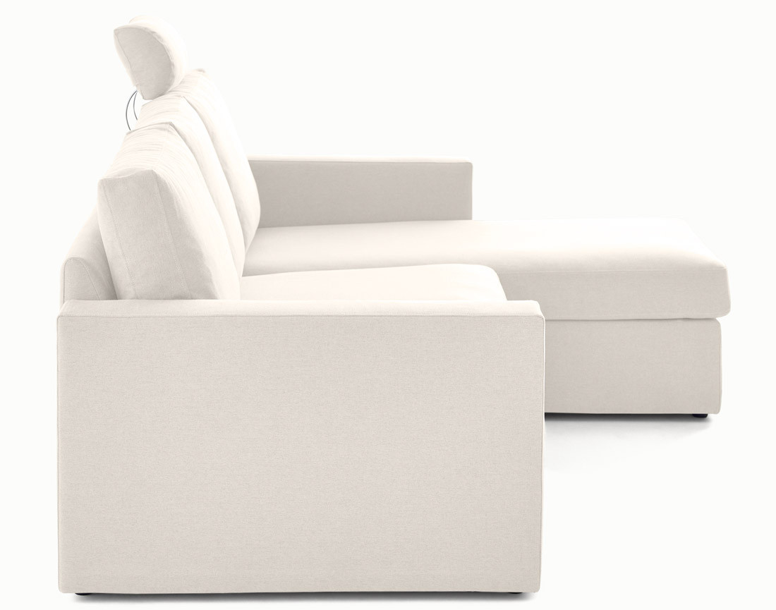 Canapé d'angle réversible 4 places avec têtières amovible en tissu Barrie Canapé d'angle réversible 4 places avec têtières amovible en tissu Barrie