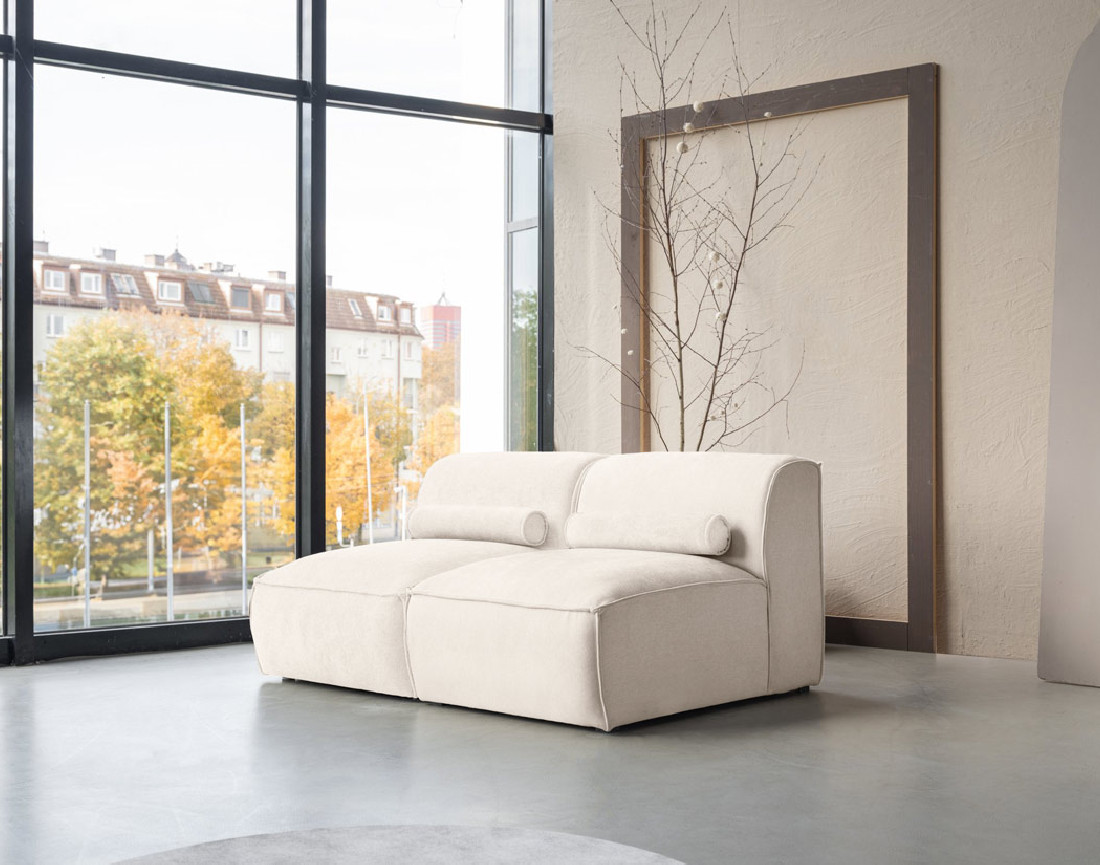 Canapé modulable 2 places en tissu texturé Felix