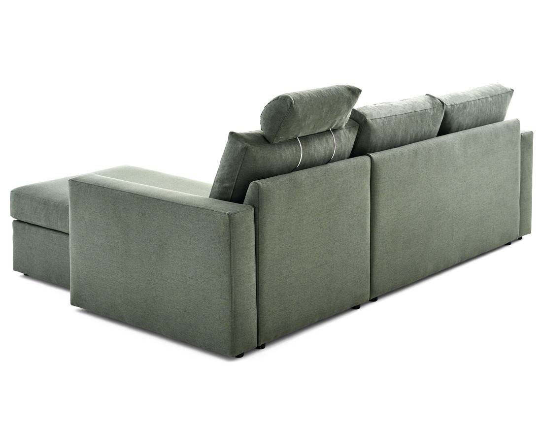 Canapé d'angle réversible 4 places avec têtières amovible en tissu Barrie