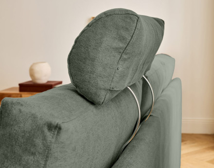 Canapé d'angle réversible 4 places avec têtières amovible en tissu Barrie