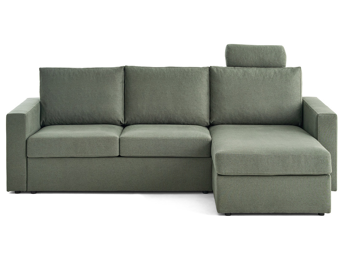 Canapé d'angle réversible 4 places avec têtières amovible en tissu Barrie