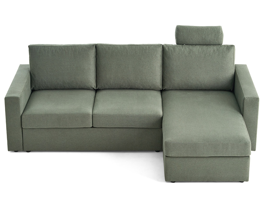 Canapé d'angle réversible 4 places avec têtières amovible en tissu Barrie