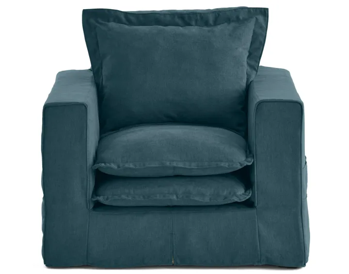 Fauteuil déhoussable avec poches en tissu Rico