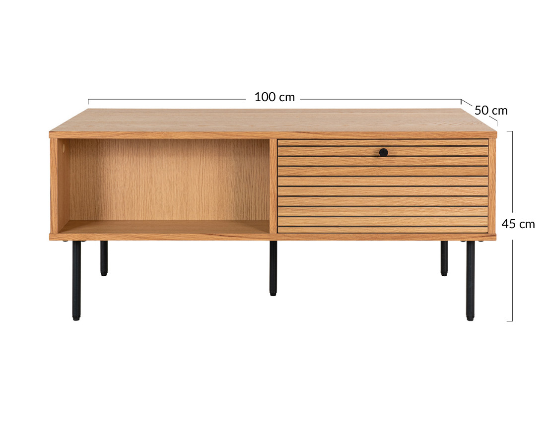 Table basse en chêne 100 cm Tolga