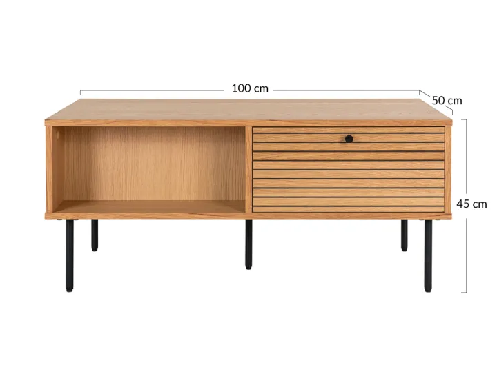 Table basse en chêne 100 cm Tolga