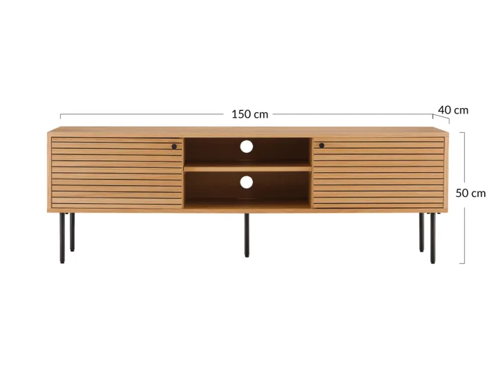 Meuble TV en chêne 150 cm Tolga