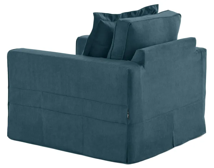 Fauteuil déhoussable avec poches en tissu Rico