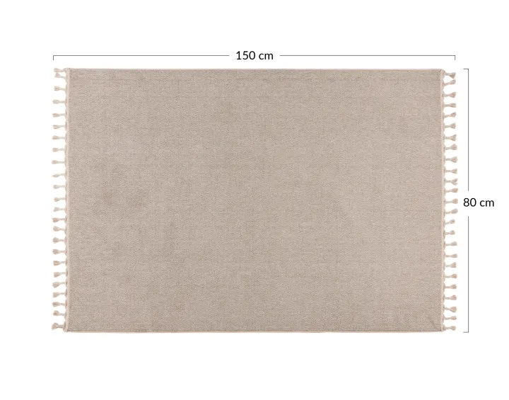 Tapis rectangulaire uni taupe Elma