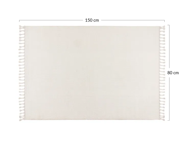 Tapis rectangulaire uni blanc Elma