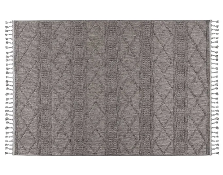 Tapis rectangulaire motif géométrique gris Elma