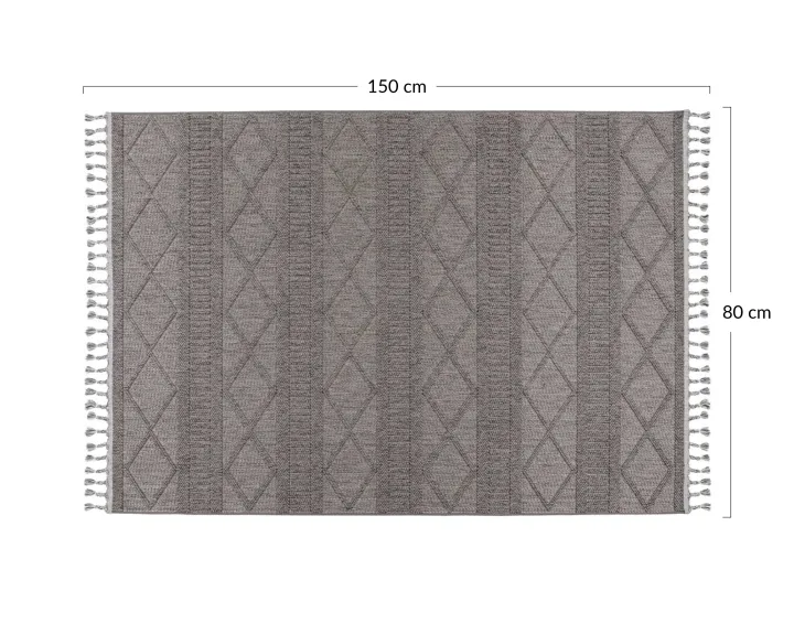 Tapis rectangulaire motif géométrique gris Elma