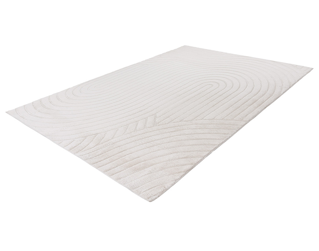 Tapis rectangulaire motif abstrait blanc Lovely