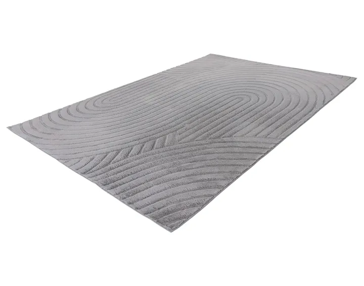 Tapis rectangulaire motif abstrait gris anthracite Lovely