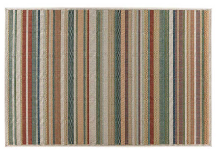 Tapis rectangulaire motif rayure intérieur et extérieur multicolore Noumea