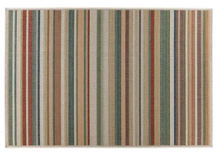 Tapis rectangulaire motif rayure intérieur et extérieur multicolore Noumea