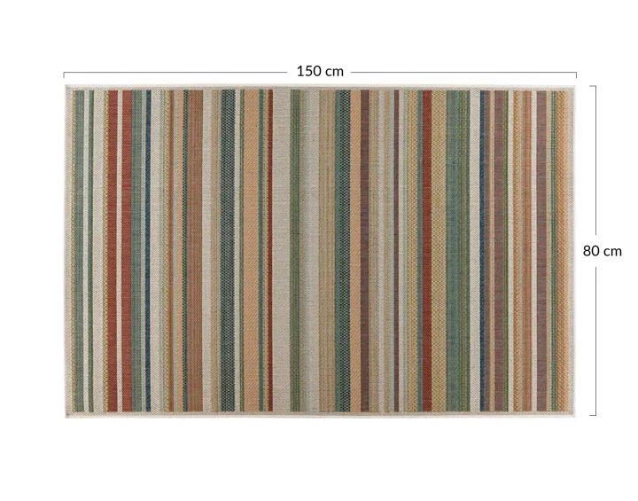 Tapis rectangulaire motif rayure intérieur et extérieur multicolore Noumea