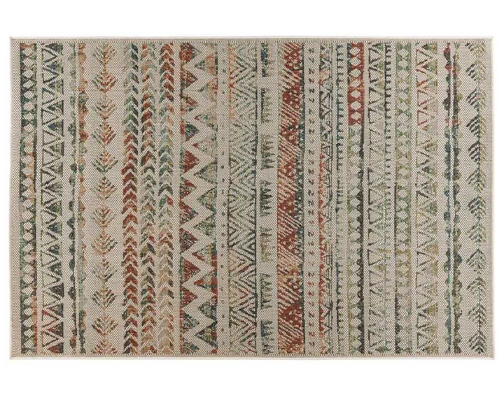 Tapis rectangulaire motif oriental intérieur et extérieur multicolore Noumea