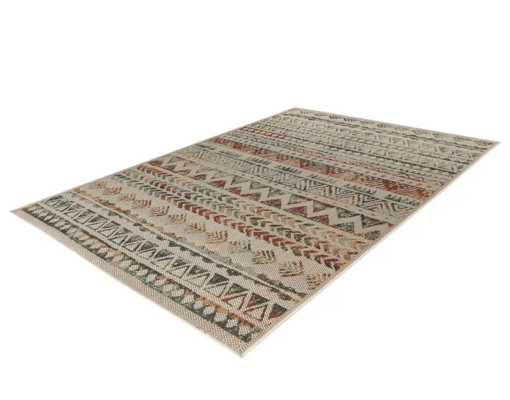 Tapis rectangulaire motif oriental intérieur et extérieur multicolore Noumea