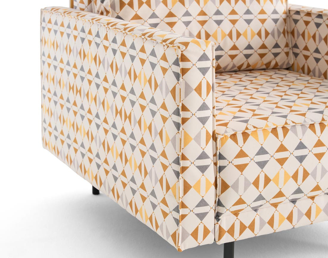 Fauteuil motif graphique en tissu Charlie