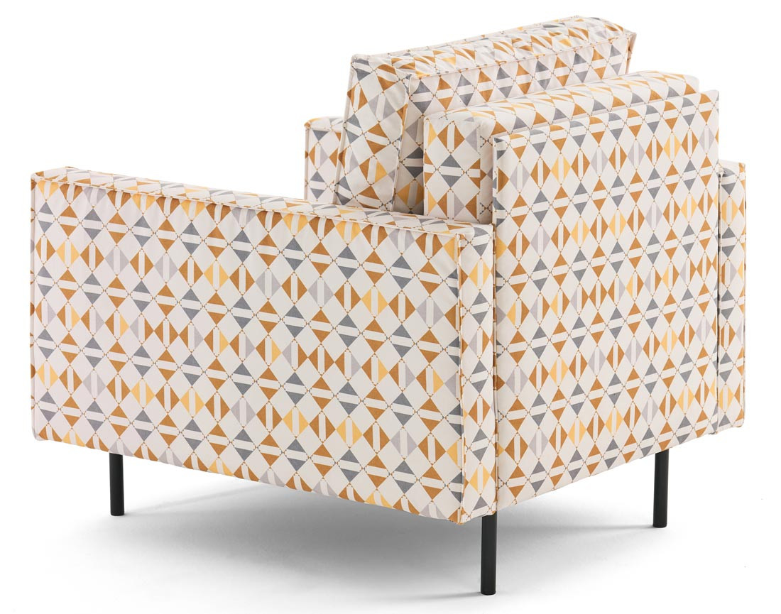 Fauteuil motif graphique en tissu Charlie