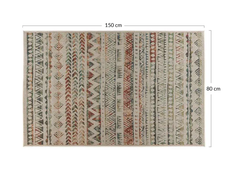 Tapis rectangulaire motif oriental intérieur et extérieur multicolore Noumea