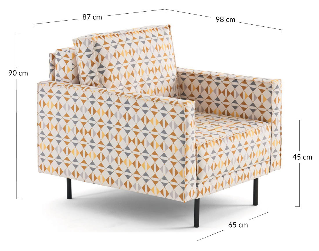 Fauteuil motif graphique en tissu Charlie