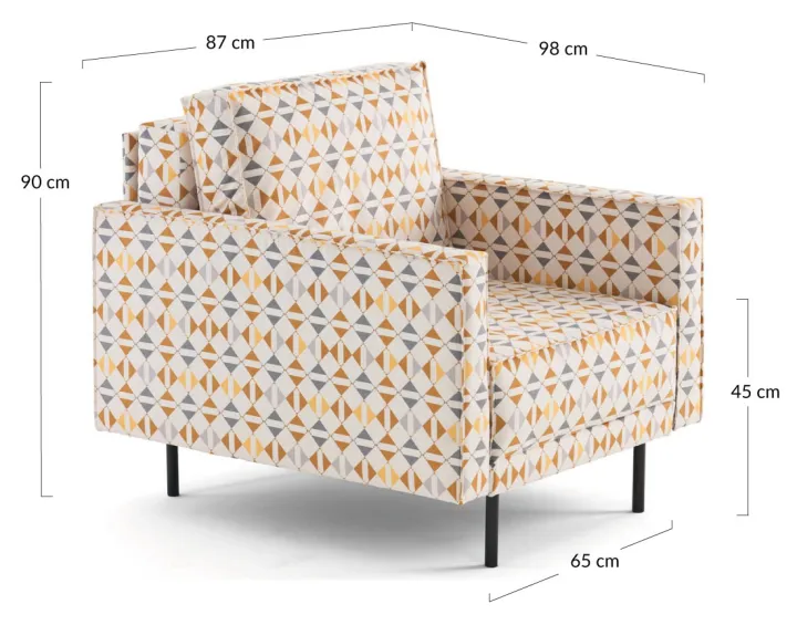 Fauteuil motif graphique en tissu Charlie