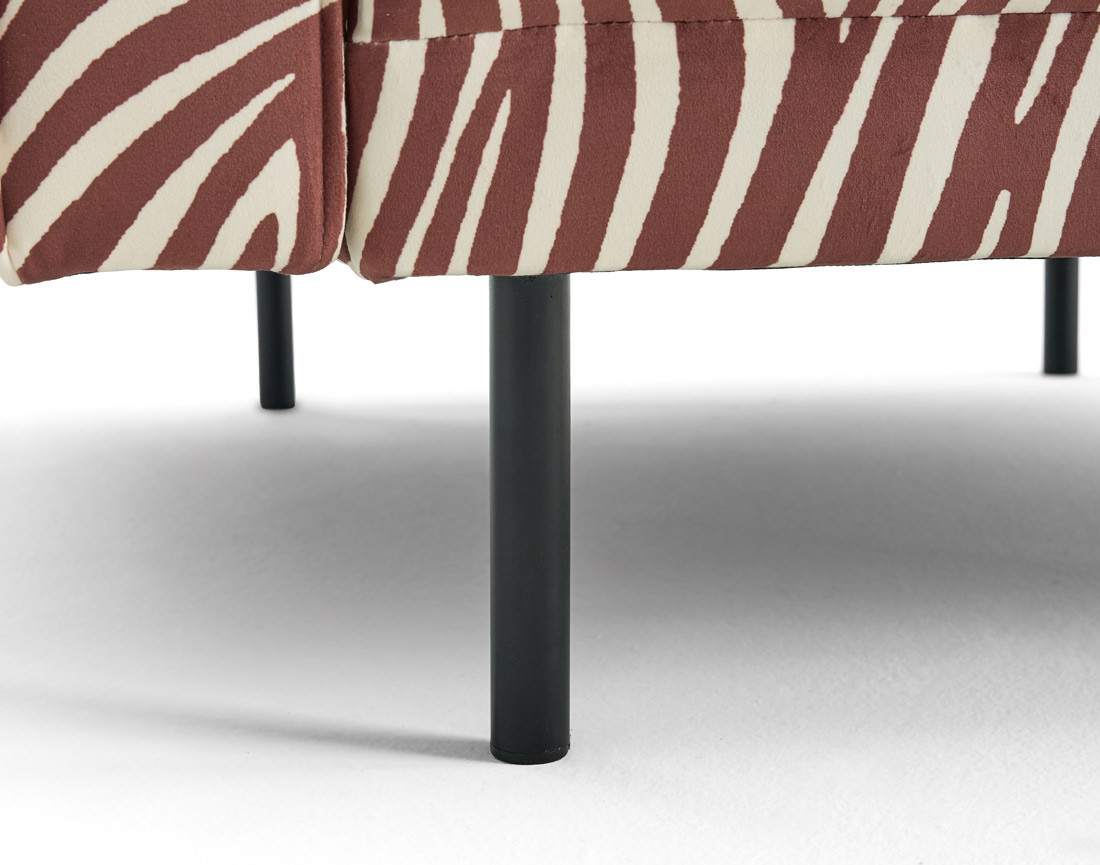 Fauteuil zèbre en velours Charlie