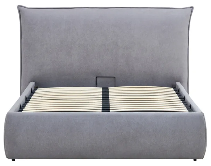 Lit coffre 160x200 cm sommier inclus en tissu Pola