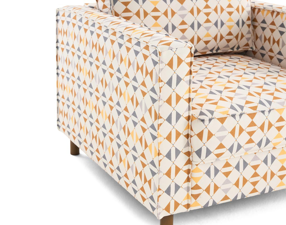 Fauteuil motif graphique en tissu Jake