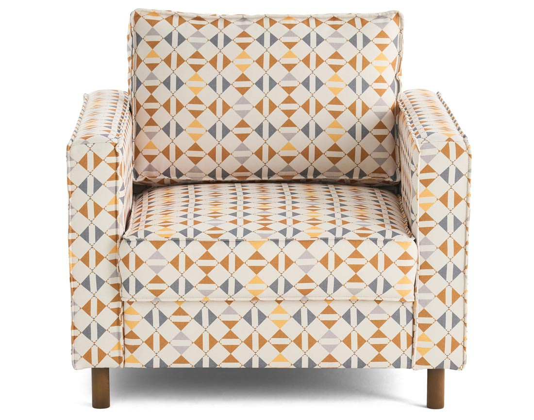 Fauteuil motif graphique en tissu Jake