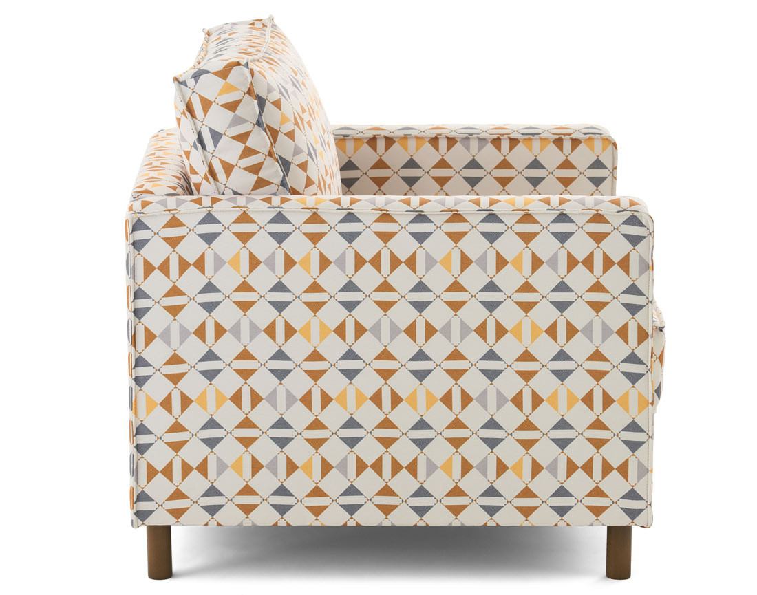 Fauteuil motif graphique en tissu Jake