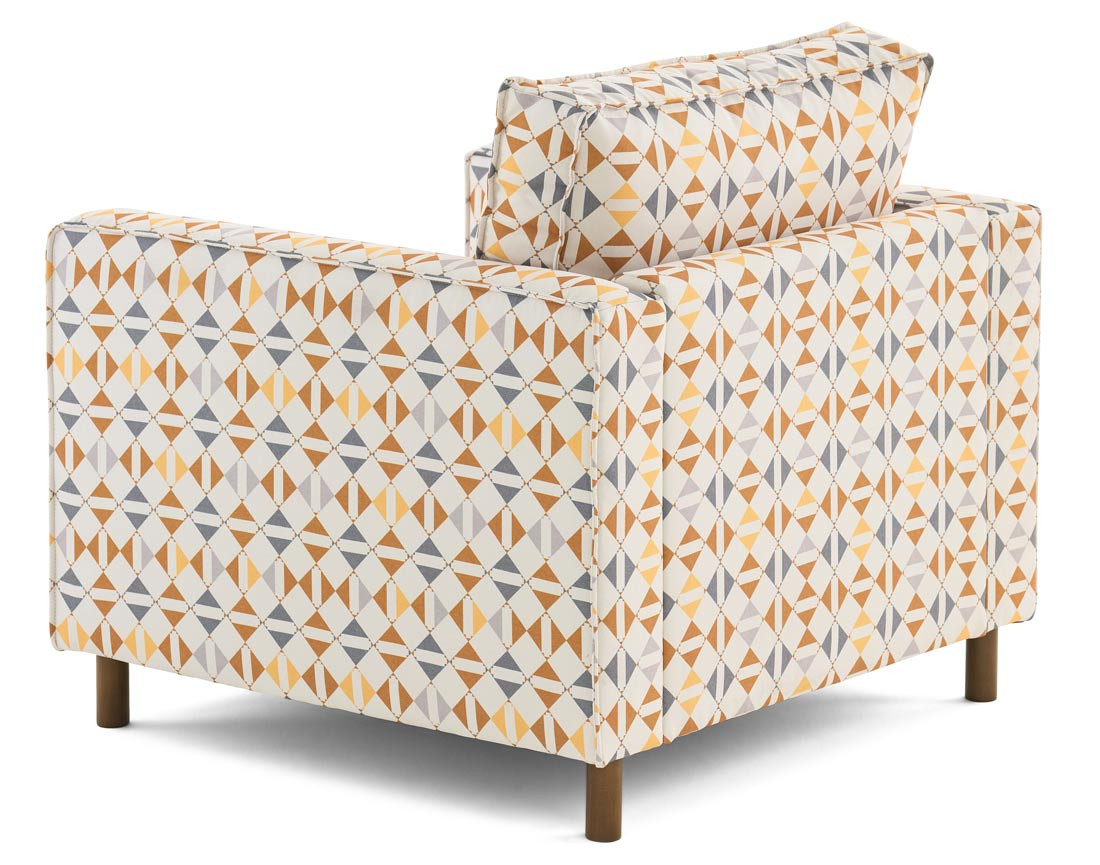 Fauteuil motif graphique en tissu Jake