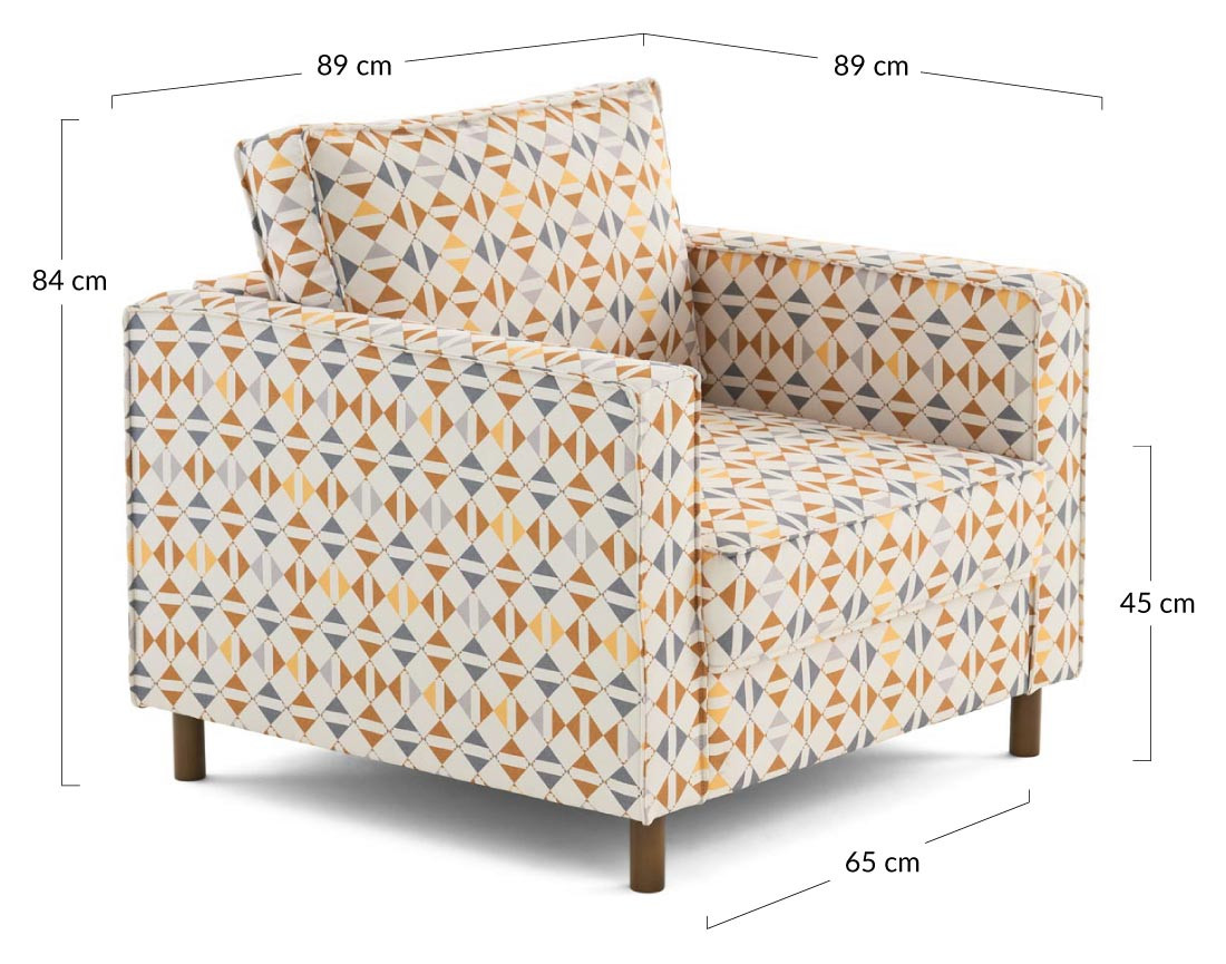 Fauteuil motif graphique en tissu Jake