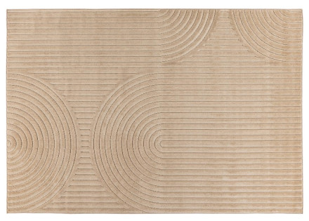 Tapis rectangulaire motif abstrait intérieur et extérieur beige Rio