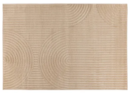 Tapis rectangulaire motif abstrait intérieur et extérieur beige Rio