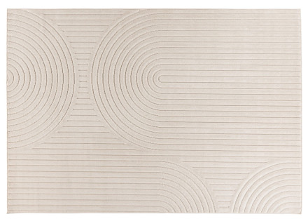 Tapis rectangulaire motif abstrait intérieur et extérieur blanc Rio