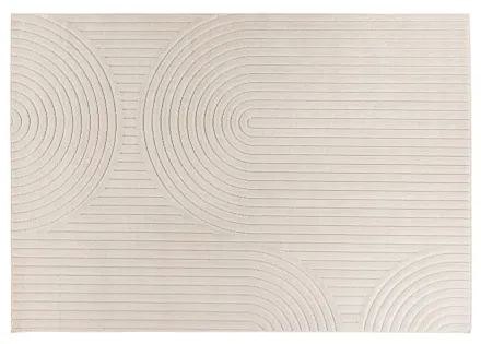 Tapis rectangulaire motif abstrait intérieur et extérieur blanc Rio