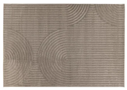 Tapis rectangulaire motif abstrait intérieur et extérieur taupe Rio