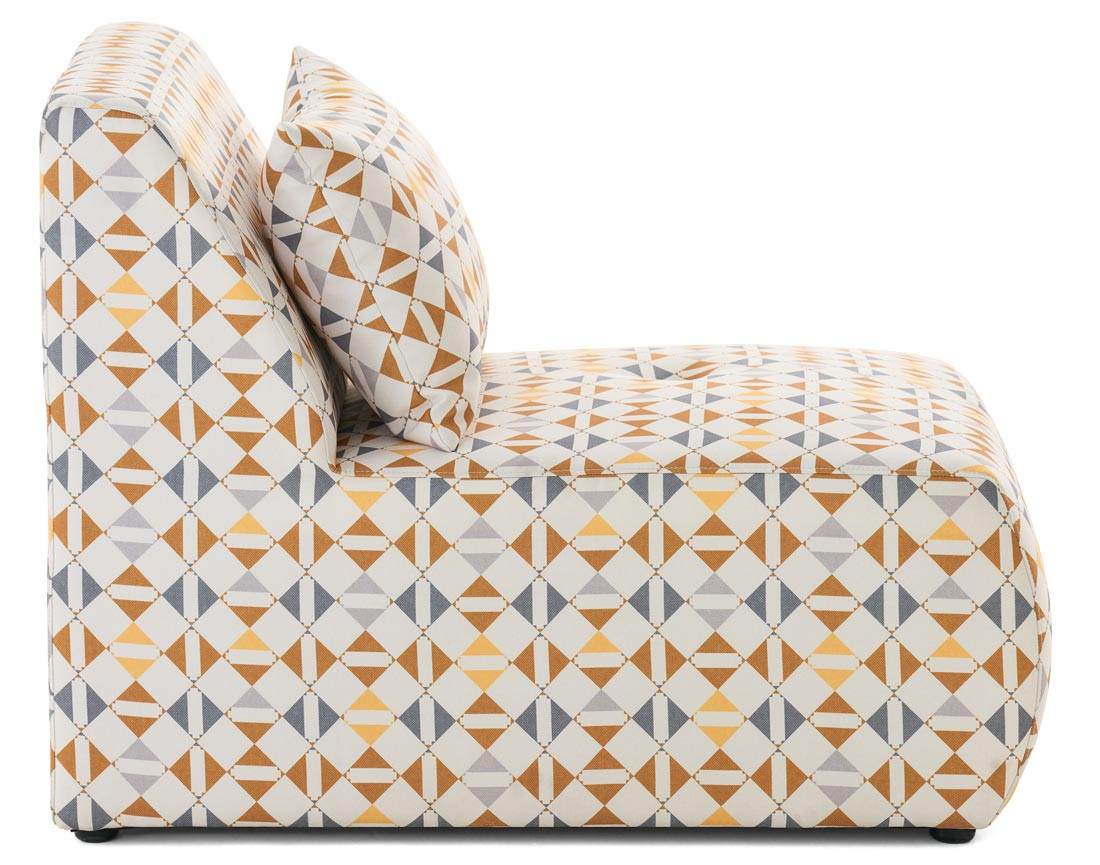 Fauteuil sans accoudoirs motif graphique en tissu Onyx