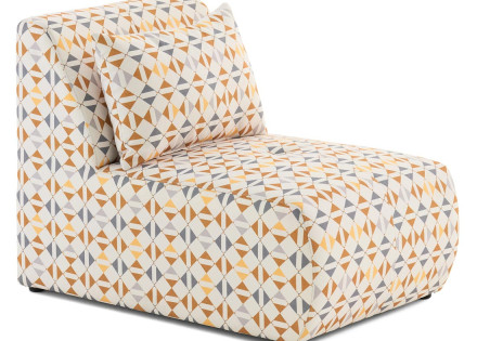 Fauteuil sans accoudoirs motif graphique en tissu Onyx