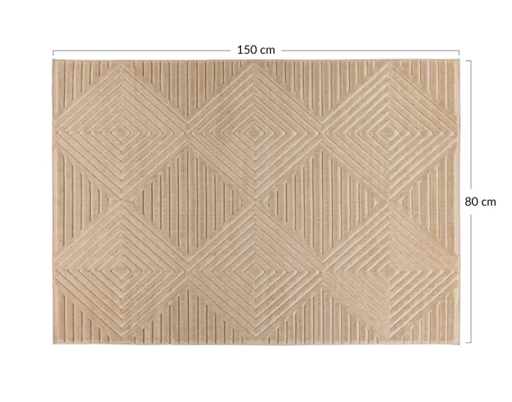 Tapis rectangulaire motif géométrique intérieur et extérieur beige Rio